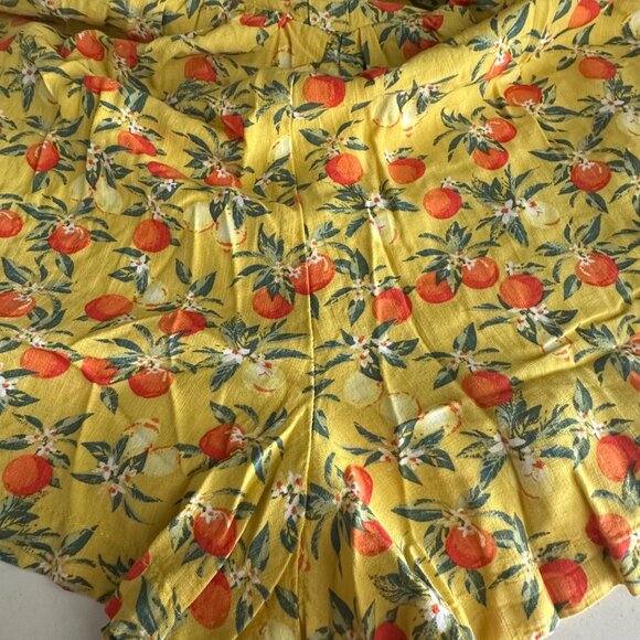 Wild Fable XL Floral Summer Romper Dress Yellow & Orange Citrus Print - Picture 5 of 7